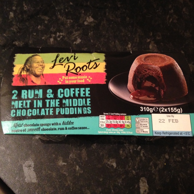 Rum and coffee pudding packet